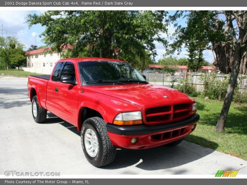 Flame Red / Dark Slate Gray 2001 Dodge Dakota Sport Club Cab 4x4