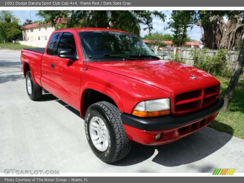 Flame Red / Dark Slate Gray 2001 Dodge Dakota Sport Club Cab 4x4