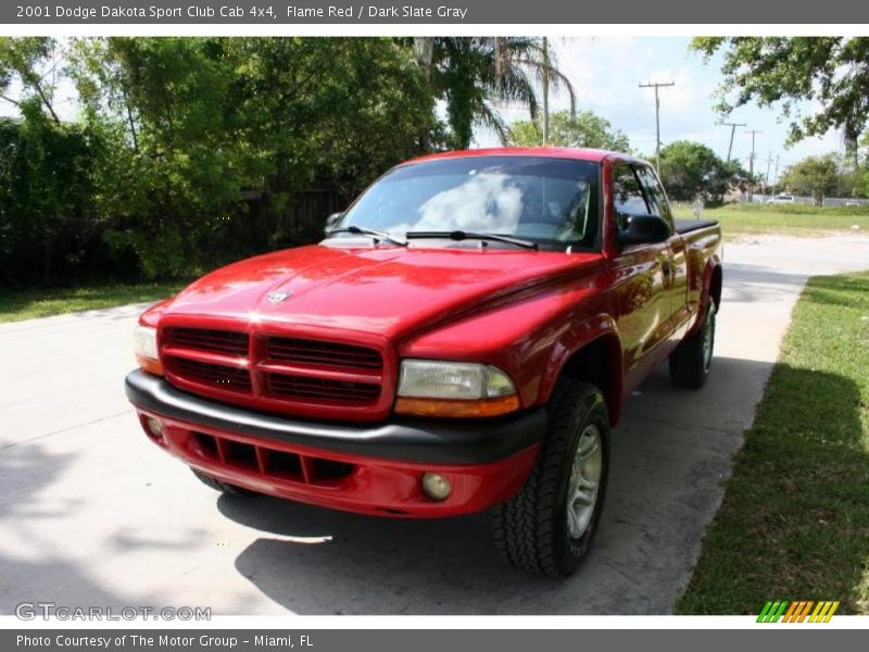 Flame Red / Dark Slate Gray 2001 Dodge Dakota Sport Club Cab 4x4