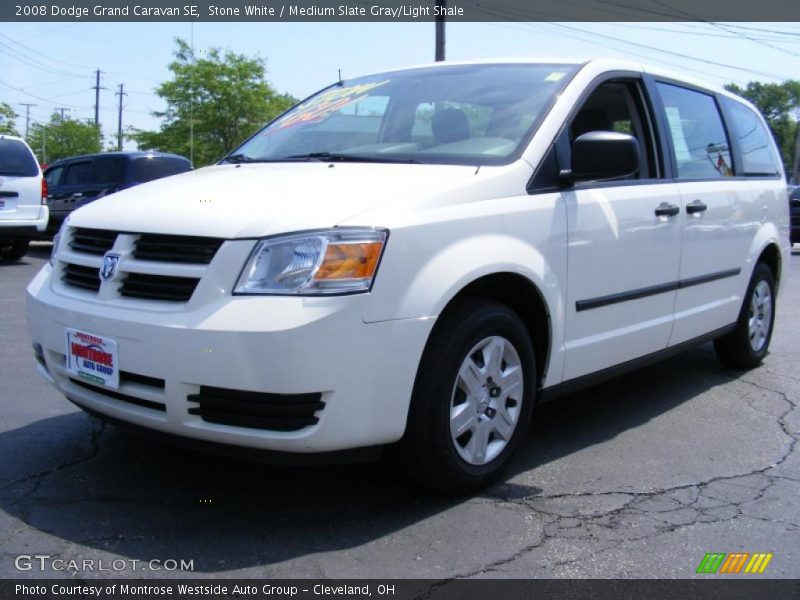 Stone White / Medium Slate Gray/Light Shale 2008 Dodge Grand Caravan SE