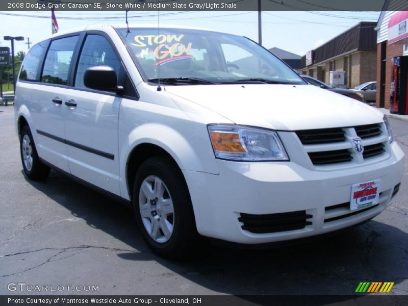 Stone White / Medium Slate Gray/Light Shale 2008 Dodge Grand Caravan SE