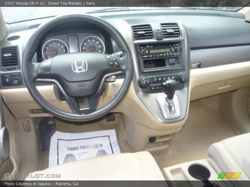 Green Tea Metallic / Ivory 2007 Honda CR-V LX