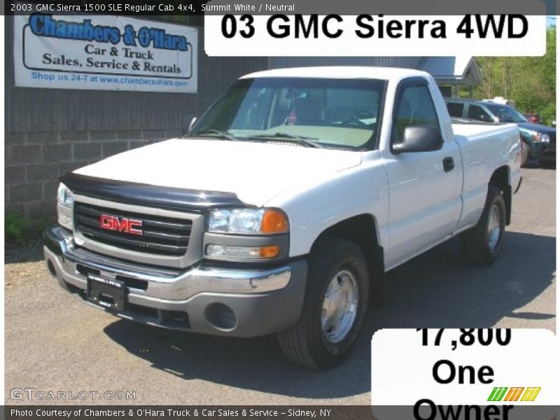 Summit White / Neutral 2003 GMC Sierra 1500 SLE Regular Cab 4x4