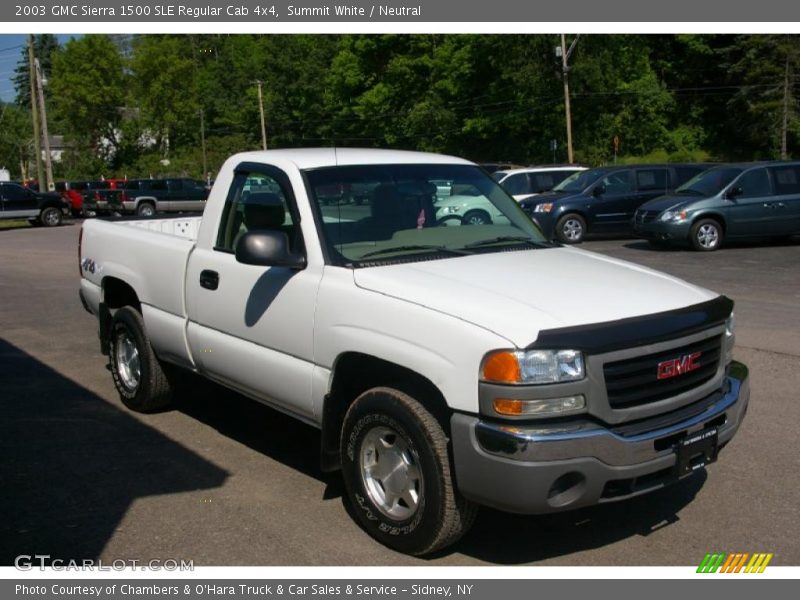 Summit White / Neutral 2003 GMC Sierra 1500 SLE Regular Cab 4x4