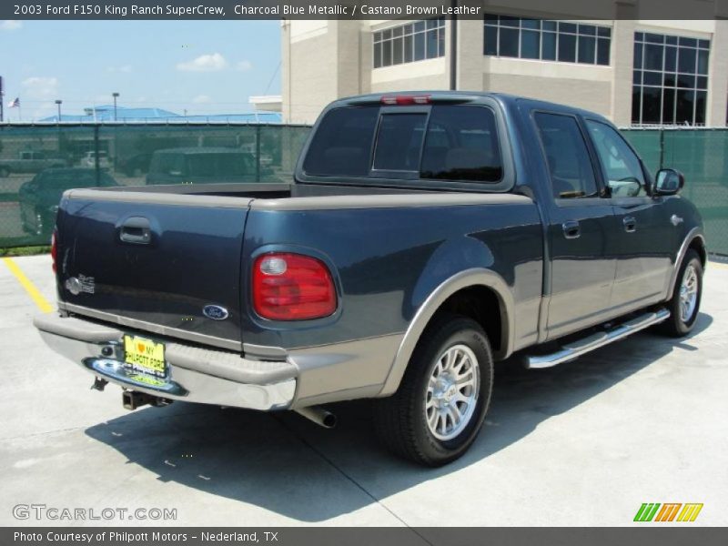 Charcoal Blue Metallic / Castano Brown Leather 2003 Ford F150 King Ranch SuperCrew