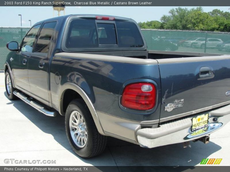 Charcoal Blue Metallic / Castano Brown Leather 2003 Ford F150 King Ranch SuperCrew