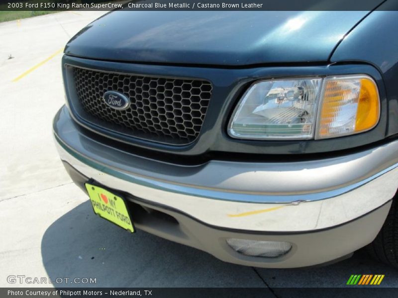 Charcoal Blue Metallic / Castano Brown Leather 2003 Ford F150 King Ranch SuperCrew