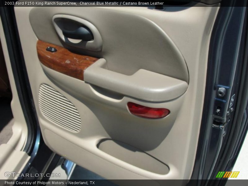 Charcoal Blue Metallic / Castano Brown Leather 2003 Ford F150 King Ranch SuperCrew