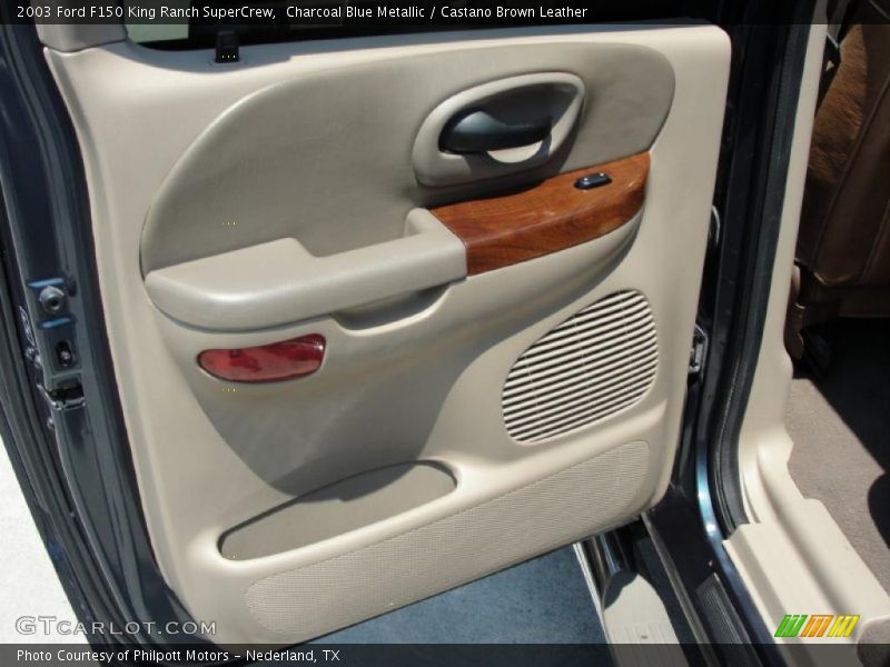 Charcoal Blue Metallic / Castano Brown Leather 2003 Ford F150 King Ranch SuperCrew