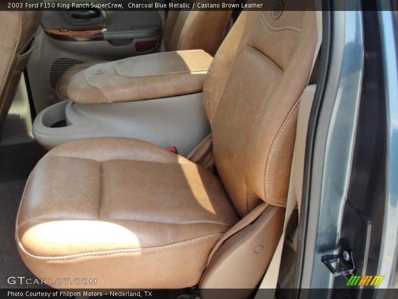 Charcoal Blue Metallic / Castano Brown Leather 2003 Ford F150 King Ranch SuperCrew