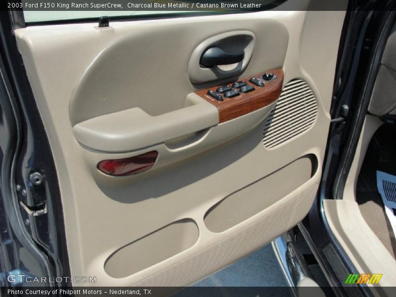 Charcoal Blue Metallic / Castano Brown Leather 2003 Ford F150 King Ranch SuperCrew