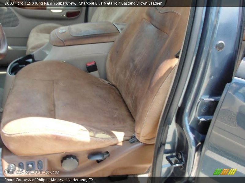 Charcoal Blue Metallic / Castano Brown Leather 2003 Ford F150 King Ranch SuperCrew