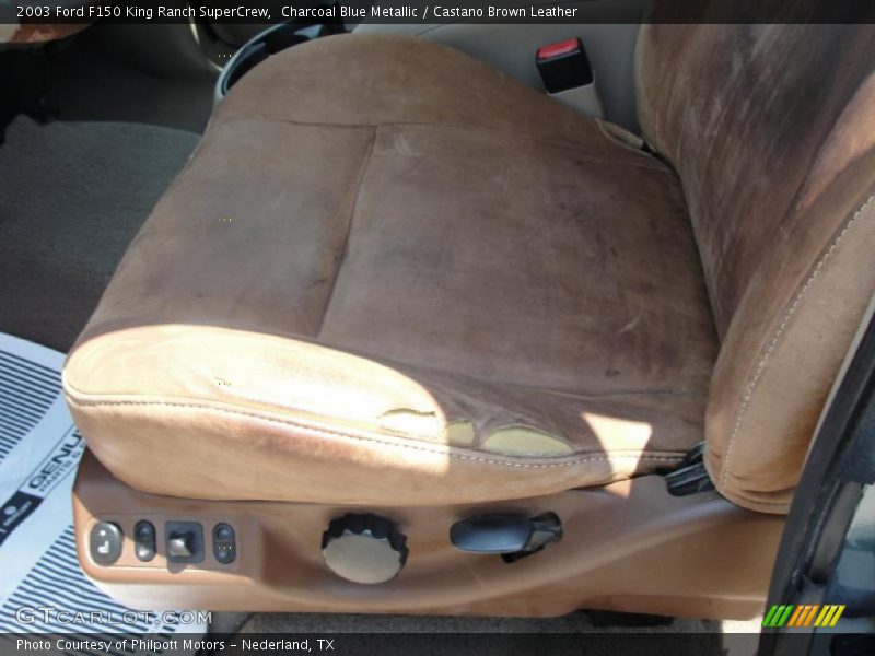 Charcoal Blue Metallic / Castano Brown Leather 2003 Ford F150 King Ranch SuperCrew
