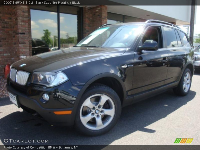 Black Sapphire Metallic / Black 2007 BMW X3 3.0si