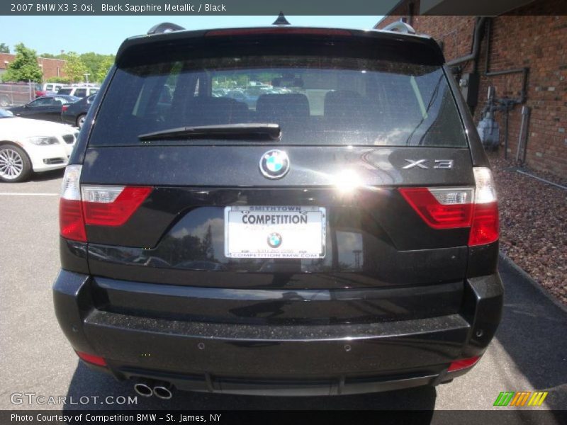Black Sapphire Metallic / Black 2007 BMW X3 3.0si