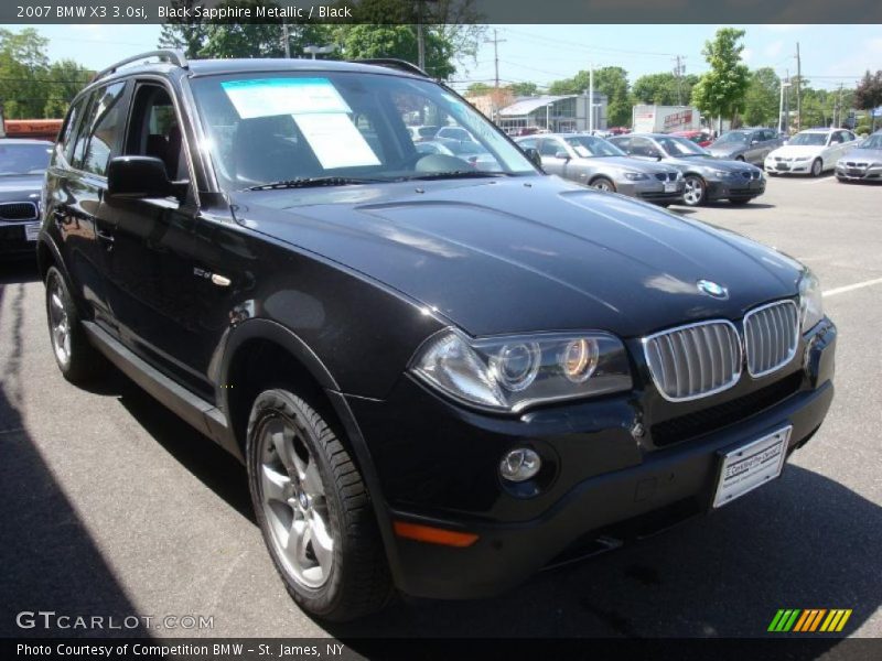 Black Sapphire Metallic / Black 2007 BMW X3 3.0si