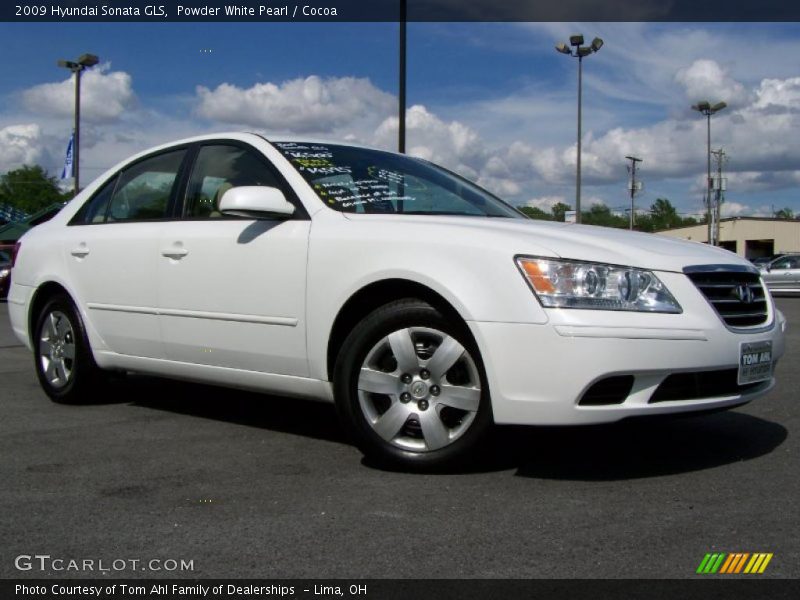 Powder White Pearl / Cocoa 2009 Hyundai Sonata GLS