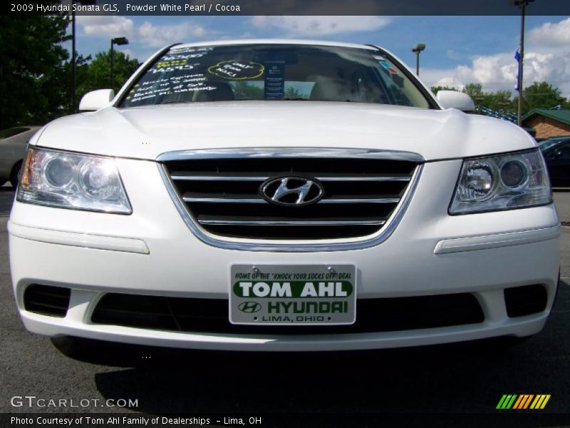 Powder White Pearl / Cocoa 2009 Hyundai Sonata GLS