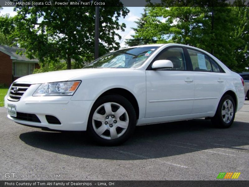 Powder White Pearl / Cocoa 2009 Hyundai Sonata GLS