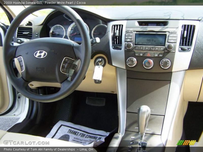 Powder White Pearl / Cocoa 2009 Hyundai Sonata GLS