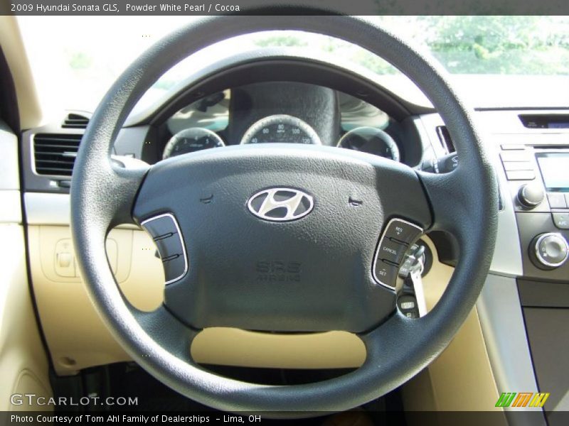 Powder White Pearl / Cocoa 2009 Hyundai Sonata GLS