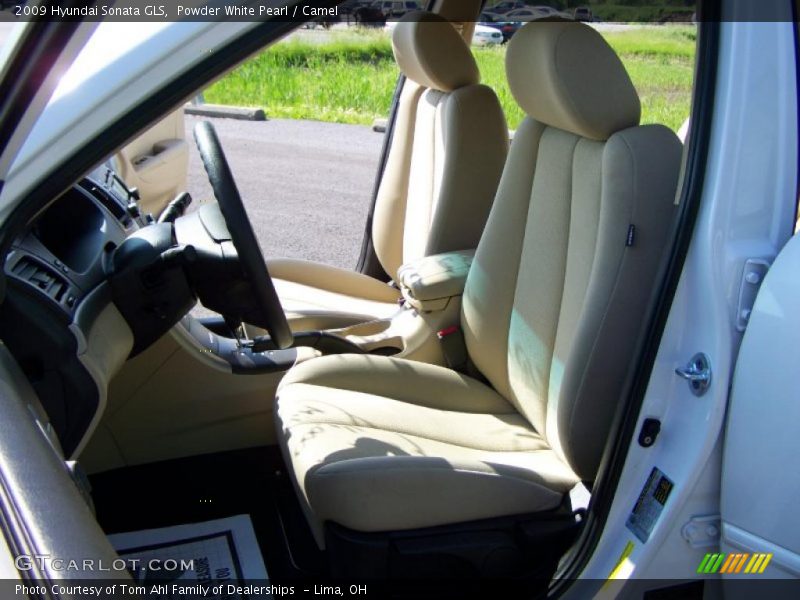 Powder White Pearl / Camel 2009 Hyundai Sonata GLS