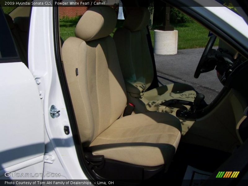 Powder White Pearl / Camel 2009 Hyundai Sonata GLS