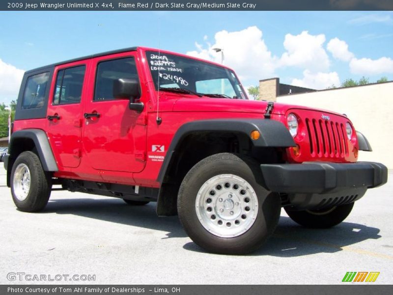 Flame Red / Dark Slate Gray/Medium Slate Gray 2009 Jeep Wrangler Unlimited X 4x4