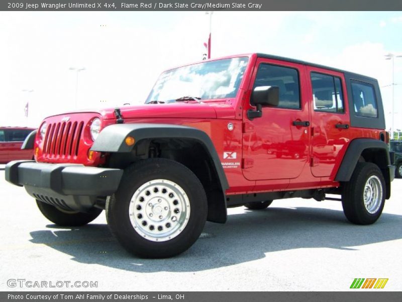 Flame Red / Dark Slate Gray/Medium Slate Gray 2009 Jeep Wrangler Unlimited X 4x4