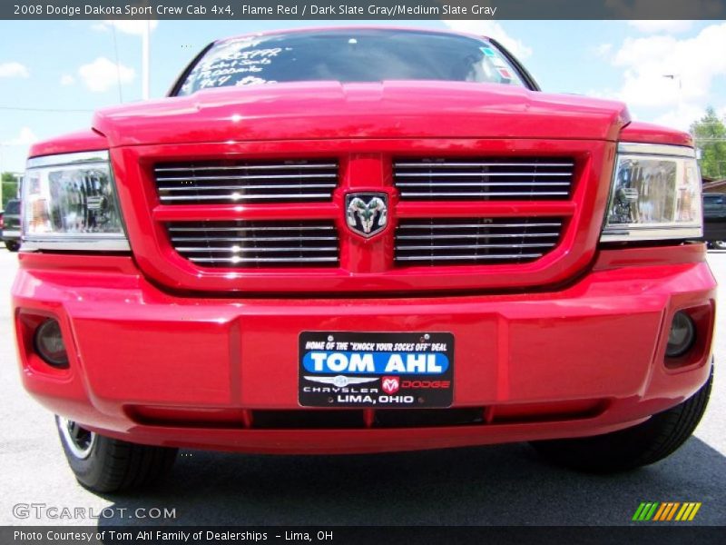Flame Red / Dark Slate Gray/Medium Slate Gray 2008 Dodge Dakota Sport Crew Cab 4x4