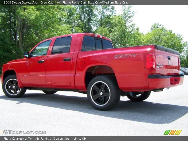 Flame Red / Dark Slate Gray/Medium Slate Gray 2008 Dodge Dakota Sport Crew Cab 4x4