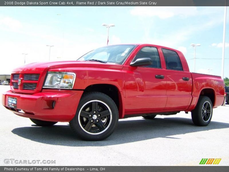 Flame Red / Dark Slate Gray/Medium Slate Gray 2008 Dodge Dakota Sport Crew Cab 4x4