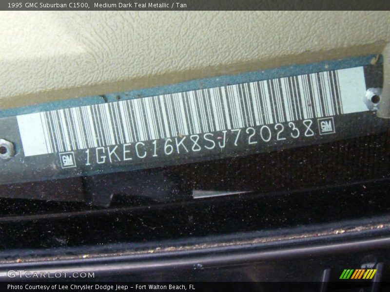 Medium Dark Teal Metallic / Tan 1995 GMC Suburban C1500