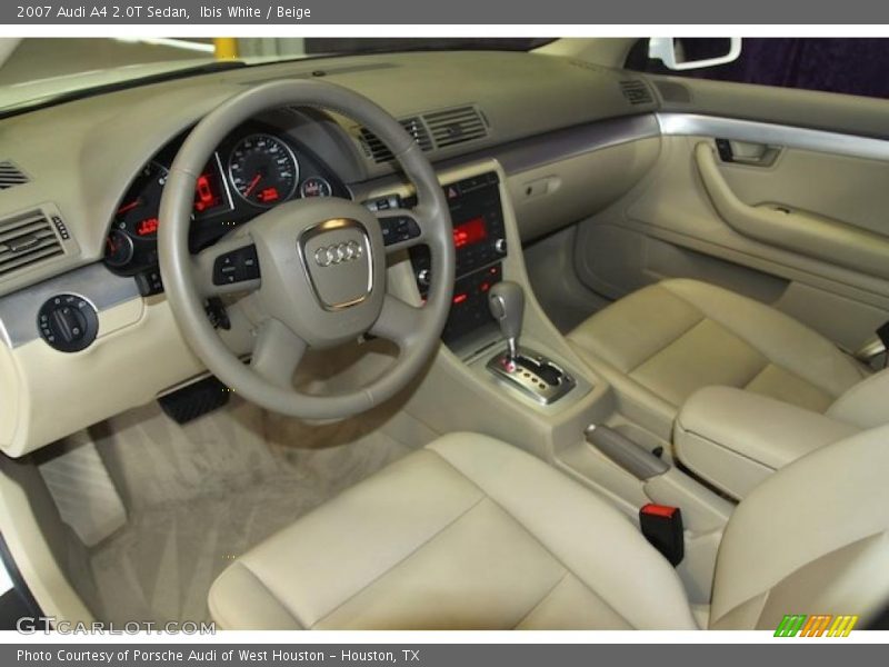 Ibis White / Beige 2007 Audi A4 2.0T Sedan