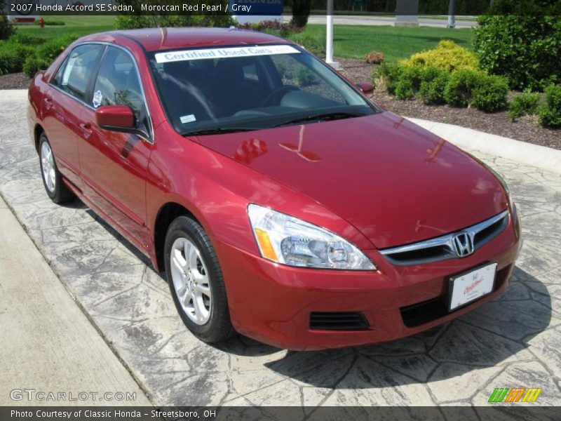 Moroccan Red Pearl / Gray 2007 Honda Accord SE Sedan