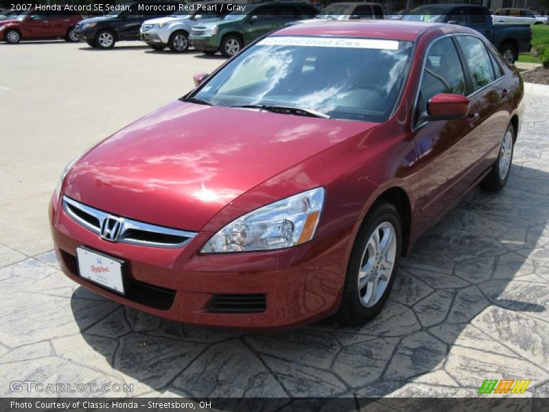 Moroccan Red Pearl / Gray 2007 Honda Accord SE Sedan