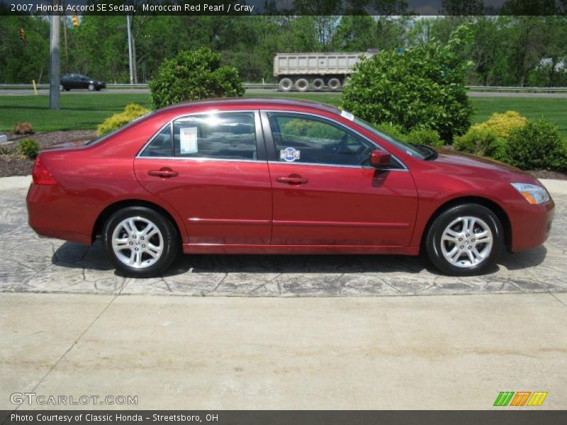Moroccan Red Pearl / Gray 2007 Honda Accord SE Sedan