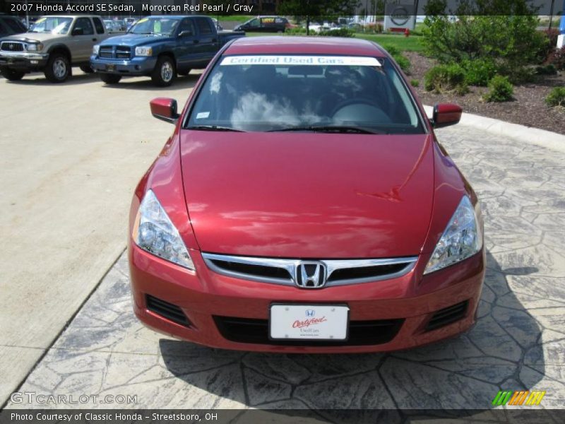 Moroccan Red Pearl / Gray 2007 Honda Accord SE Sedan