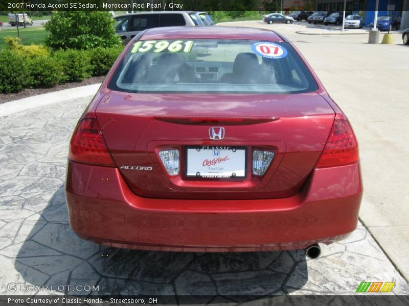 Moroccan Red Pearl / Gray 2007 Honda Accord SE Sedan