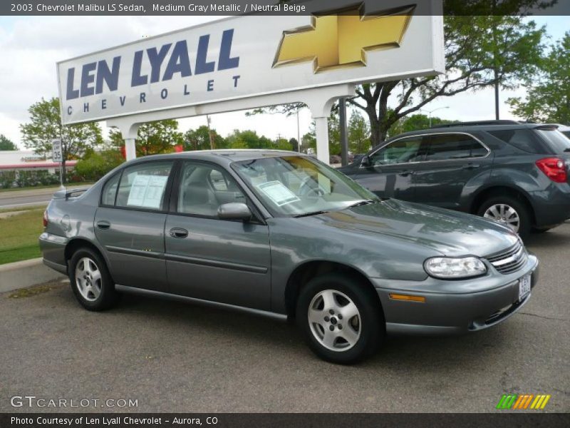 Medium Gray Metallic / Neutral Beige 2003 Chevrolet Malibu LS Sedan