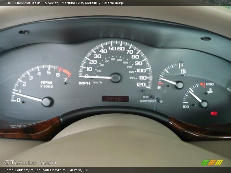 Medium Gray Metallic / Neutral Beige 2003 Chevrolet Malibu LS Sedan