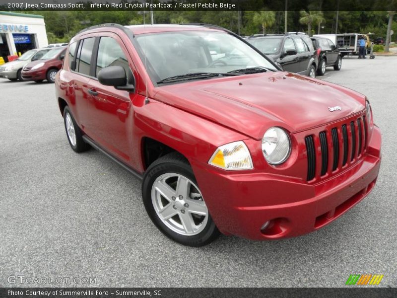 Inferno Red Crystal Pearlcoat / Pastel Pebble Beige 2007 Jeep Compass Sport