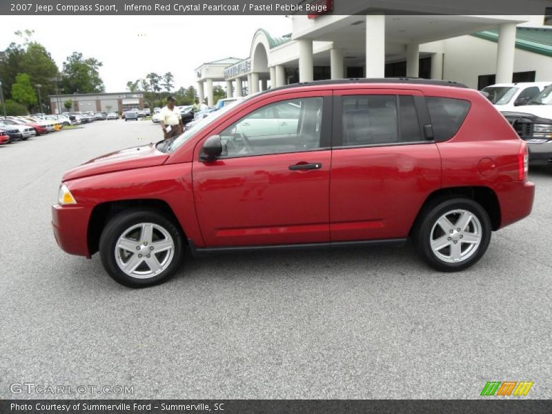 Inferno Red Crystal Pearlcoat / Pastel Pebble Beige 2007 Jeep Compass Sport