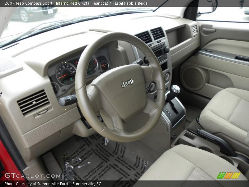 Inferno Red Crystal Pearlcoat / Pastel Pebble Beige 2007 Jeep Compass Sport