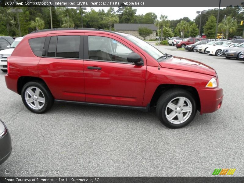 Inferno Red Crystal Pearlcoat / Pastel Pebble Beige 2007 Jeep Compass Sport