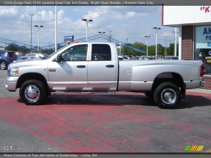 Bright Silver Metallic / Medium Slate Gray 2009 Dodge Ram 3500 Laramie Quad Cab 4x4 Dually