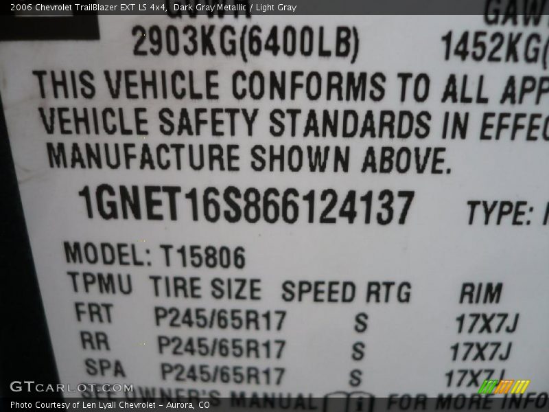 Dark Gray Metallic / Light Gray 2006 Chevrolet TrailBlazer EXT LS 4x4