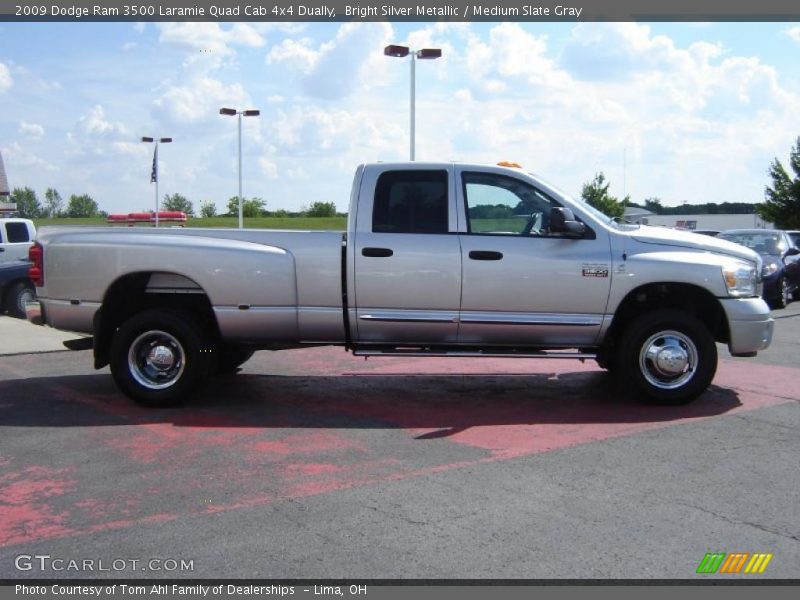 Bright Silver Metallic / Medium Slate Gray 2009 Dodge Ram 3500 Laramie Quad Cab 4x4 Dually