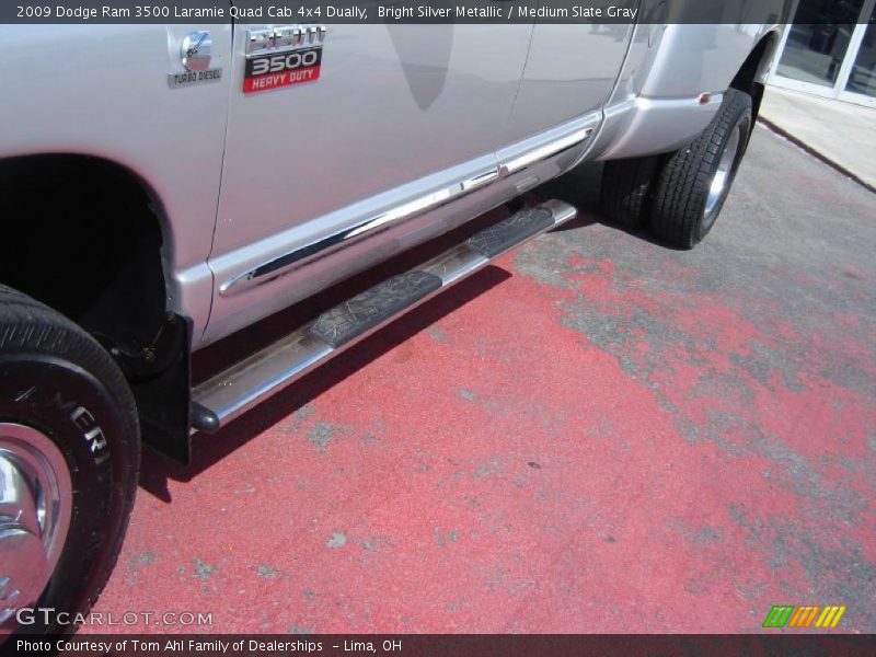 Bright Silver Metallic / Medium Slate Gray 2009 Dodge Ram 3500 Laramie Quad Cab 4x4 Dually
