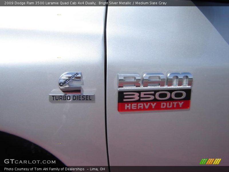 Bright Silver Metallic / Medium Slate Gray 2009 Dodge Ram 3500 Laramie Quad Cab 4x4 Dually